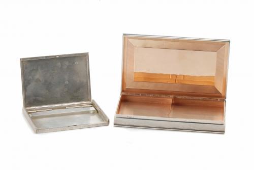 TWO PERUVIAN SILVER CIGARETTE CASES, FIRST HALF OF THE 20TH