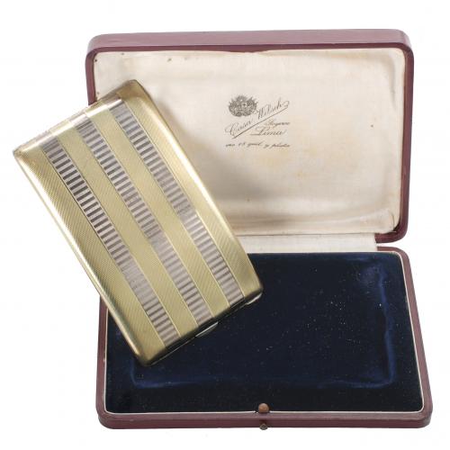 PERUVIAN CIGARETTE CASE IN GOLD AND SILVER, MID 20TH CENTURY.