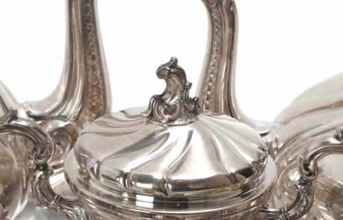 PERUVIAN SILVER TEA AND COFFEE SET, SECOND HALF OF THE 20TH