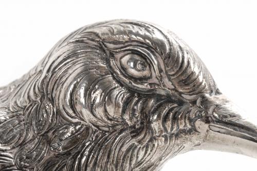 PAIR OF SPANISH SILVER BIRDS, MID 20TH CENTURY.