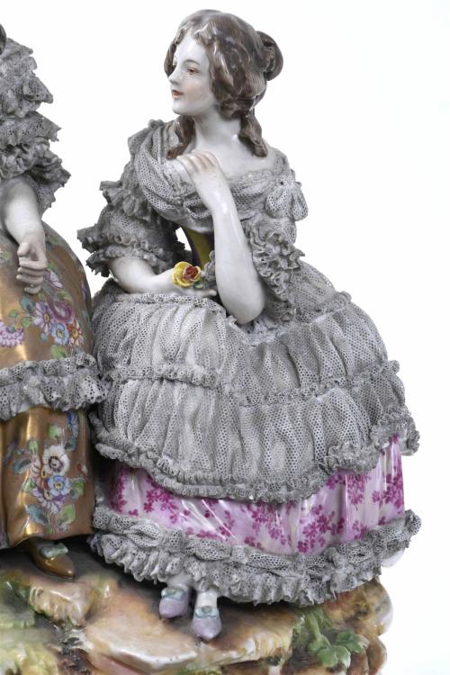 GERMAN PORCELAIN GROUP "L&#39;IMPÉRATRICE EUGÉNIE AU TRIANON", 