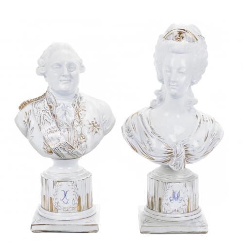 "LOUIS XVI AND MARIE ANTOINETTE", SÈVRES STYLE FIGURES, MID 20TH CENTURY.