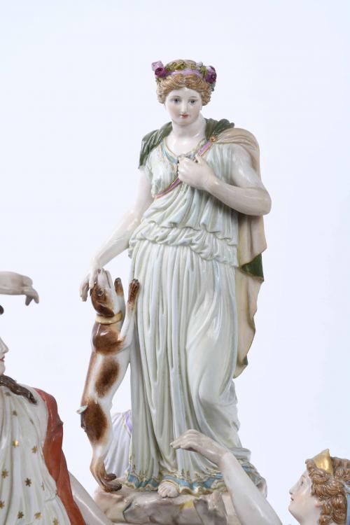 MEISSEN. LARGE GERMAN DECORATIVE CENTREPIECE WITH MYTHOLOGI