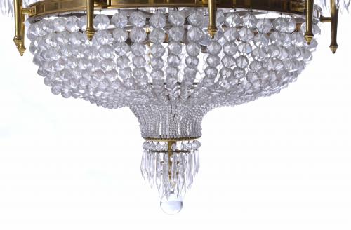 LARGE SPANISH EMPIRE STYLE CEILING LAMP, FIRST HALF OF THE 