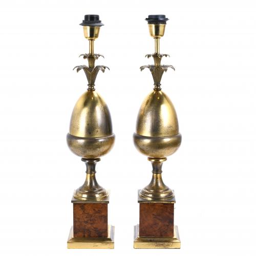 PAIR OF TABLE LAMPS IN MAISON CHARLES STYLE FROM PARIS, 1960s.