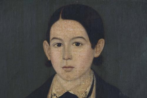 19TH CENTURY SPANISH SCHOOL "PORTRAIT OF A YOUNG MAN WITH A