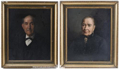 SPANISH SCHOOL, SECOND HALF 19TH CENTURY. "PORTRAITS OF ELDERLY MEN".