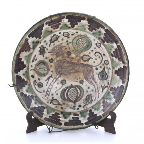 MUEL EARTHENWARE DISH, 19TH CENTURY.