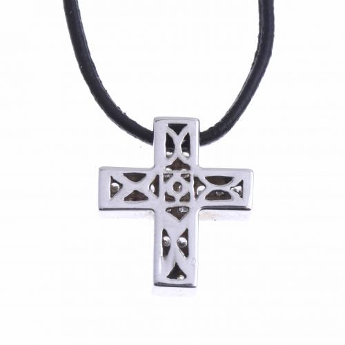 WHITE GOLD CROSS PENDANT.