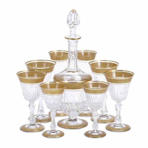 SET OF "SAINT LOUIS" CRYSTALWARE GLASSES, FRANCE, MID 20TH 