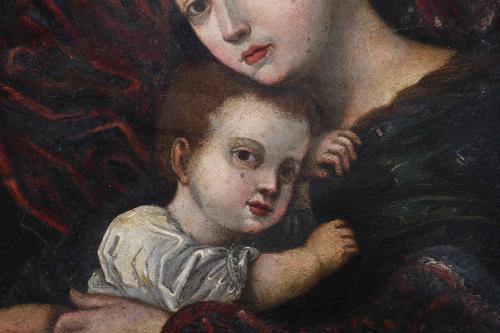 HISPANIC-FLEMISH SCHOOL, 16TH-17TH CENTURIES. "MADONNA WITH