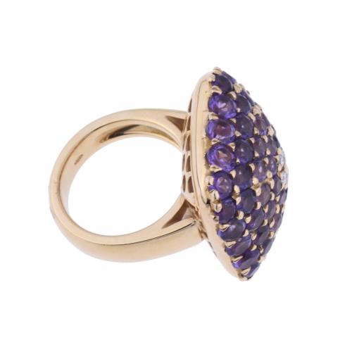 LARGE RING WITH AMETHYSTS PAVÉ.