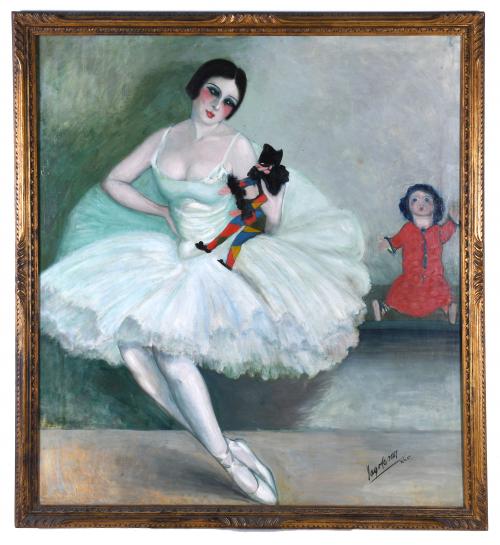 SANTIAGO CÉSAR DE SALVADOR DE SOLÁ, "YAGO CÉSAR" (1890-1975). "LA BAILARINA DE LAS MUÑECAS", 1924.