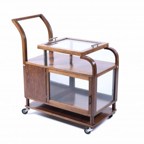 ART DECO STYLE SERVICE TROLLEY, SECOND HALF 20TH CENTURY.