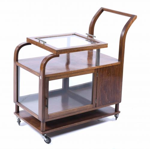 ART DECO STYLE SERVICE TROLLEY, SECOND HALF 20TH CENTURY.