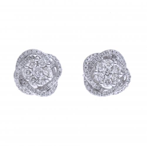 DIAMONDS FLORAL EARRINGS.