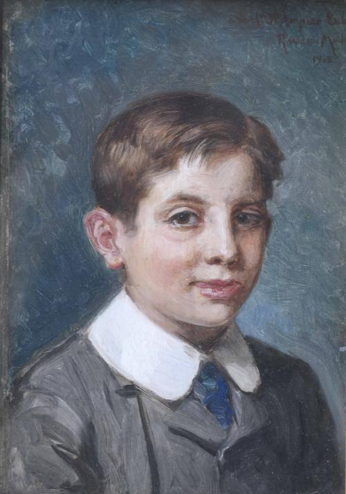 RICARDO DE MADRAZO Y GARRETA (1852-1917). "PORTRAIT OF THE SON OF AMPARO EULATE", 1908.