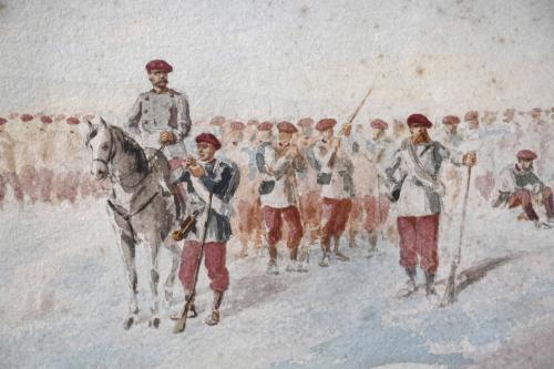 SPANISH SCHOOL, SECOND HALF 19TH CENTURY. "CARLIST SOLDIERS