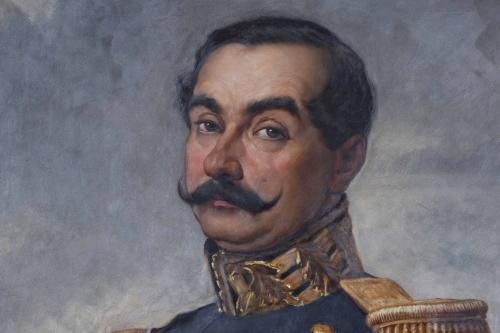 ESCUELA ESPAÑOLA, SIGLO XIX.  "RETRATO DE UN MILITAR".