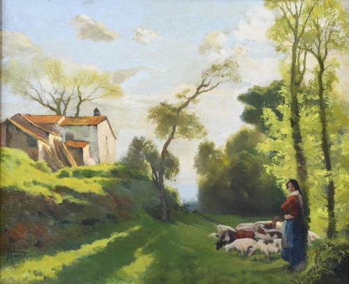 LLUIS MASRIERA (1872-1958) "LA PASTORCILLA".