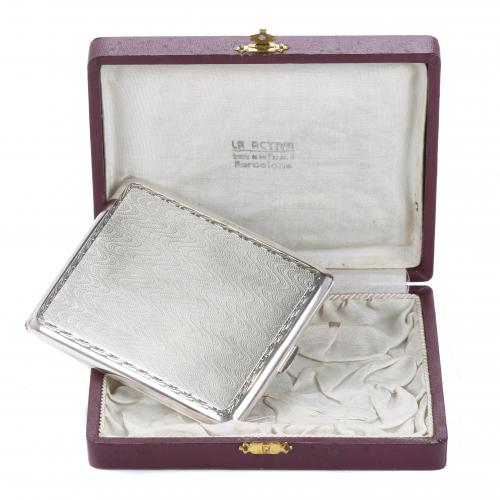 SPANISH SILVER CIGARETTE CASE, MID 20TH CENTURY