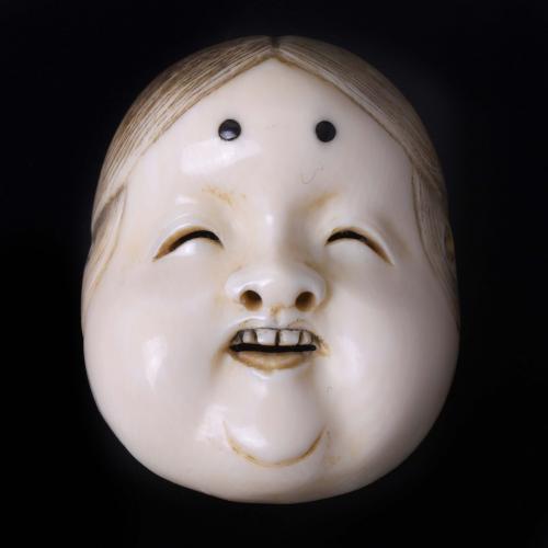 ESCUELA JAPONESA. PERÍODO MEIJI, SIGLO XIX. "OKAME, PERSONAJE DEL TEATRO NOH".