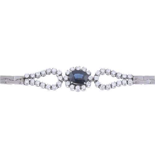 PULSERA EN PLATINO CON ZAFIRO Y DIAMANTES.