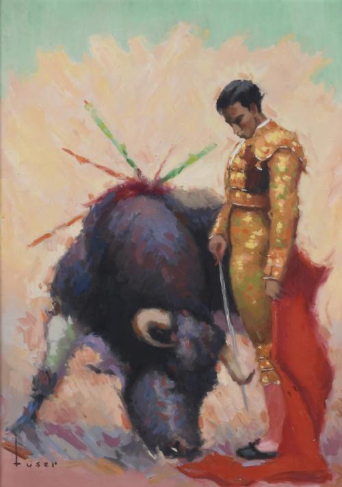 JOSÉ MARÍA TUSER VÁZQUEZ (1919-1986). "EL TORERO ANTONIO BORRERO, "CHAMACO", 1960.