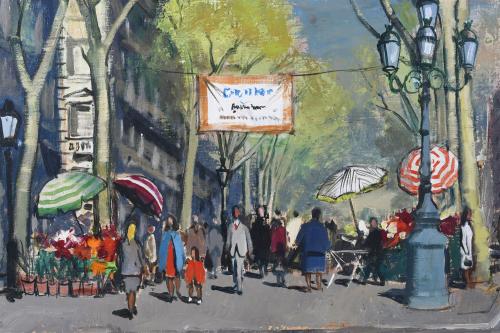 FREDERIC LLOVERAS HERRERA (1912-1983). "LAS RAMBLAS DE LAS