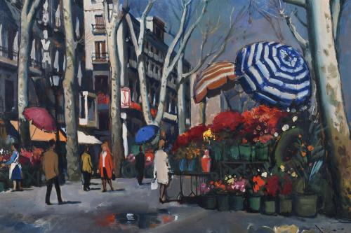 FREDERIC LLOVERAS HERRERA (1912-1983). "RAMBLA DE LES FLORS