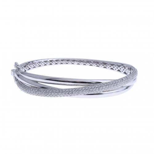 PULSERA ESTILO CARTIER EN PLATA PAVONADA.