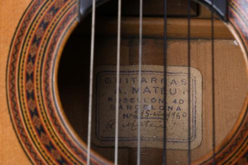 ANTONI MATEU I RAMIS (SIGLO XX). GUITARRA FLAMENCA, 1960.