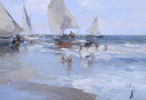 JOSÉ LUIS CHECA (1950).  "SALIDA A LA MAR".