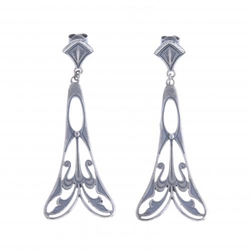 PENDIENTES ESTILO ART NOUVEAU EN PLATA.