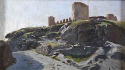 SEBASTIÀ JUNYENT SANS (1865-1908).  "VISTA DE UN CASTILLO".