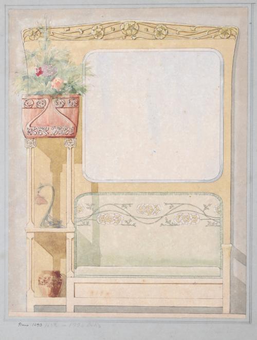 GASPAR HOMAR I MEZQUIDA (1870-1953). "DISEÑO PARA MUEBLE".