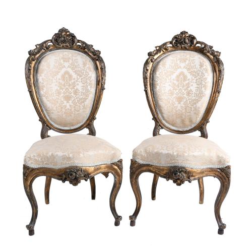 PAIR OF ELIZABETHAN CHAIRS, THIRD QUARTER OF THE 19TH CENTURY.