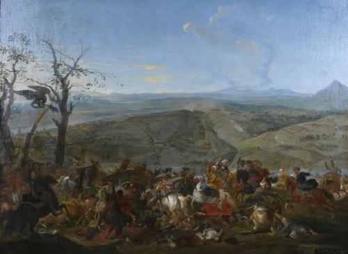 CÍRCULO DE ADAM FRANS VAN DER MEULEN (1632-1690). "BATALLA DE BELGRADO".