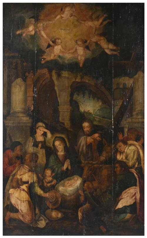 FLEMISH SCHOOL, LATE 16TH CENTURY. "WORSHIP OF THE SHEPHERD