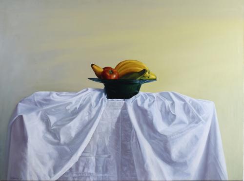 VIRGILIO CIANCI (20TH-21ST CENTURY). "STILL LIFE WITH BANANAS AND TOMATO", 1998.