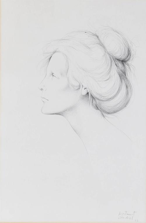 MONTSERRAT GUDIOL (1933-2015). "PERFIL DE MUJER", 1977.