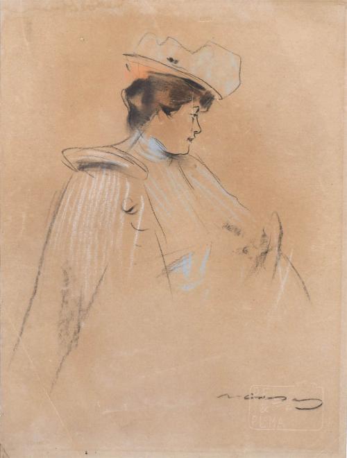 RAMÓN CASAS Y CARBO (1866-1932). "GIRL". 