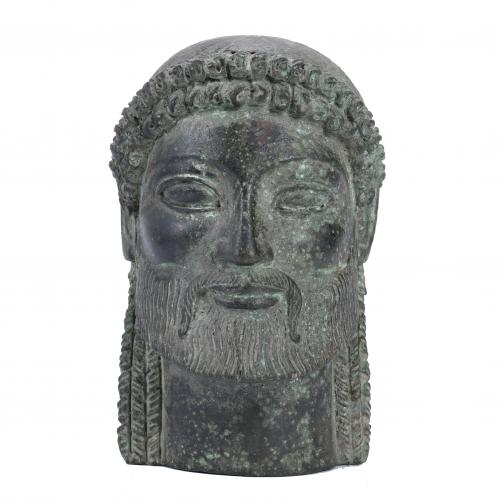 PROBABLY "ZEUS' HEAD". BASED ON MODELS OF ARCHAIC GREEK SCULPTURES, 20TH CENTURY.