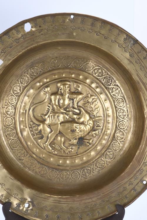 TWO GERMAN ALMS BOWLS, 15TH-17TH CENTURIES.