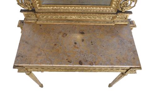 SPANISH LOUIS XVI CONSOLE WITH MIRROR, LATE 18TH CENTURY-EA