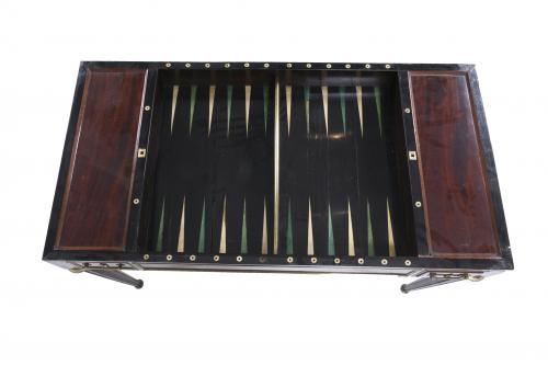 ENGLISH "TRIC-TRAC" DESK AND GAME TABLE, LATE 19TH CENTURY-