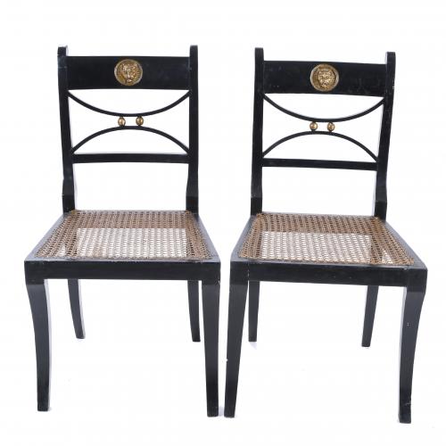 PAIR OF REGENCY CHAIRS, 19TH CENTURY.