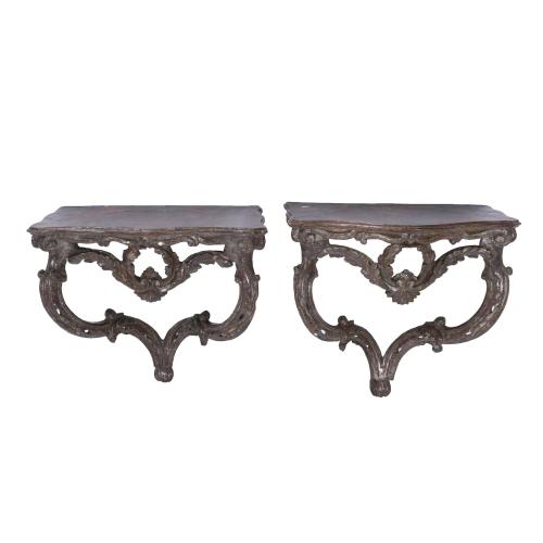 PAIR OF CONSOLES-CORBELS, PROBABLY FRENCH, 18TH CENTURY.