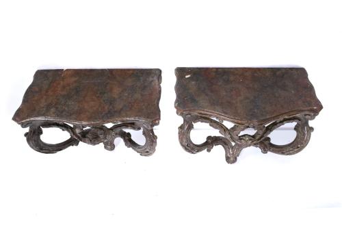 PAIR OF CONSOLES-CORBELS, PROBABLY FRENCH, 18TH CENTURY.