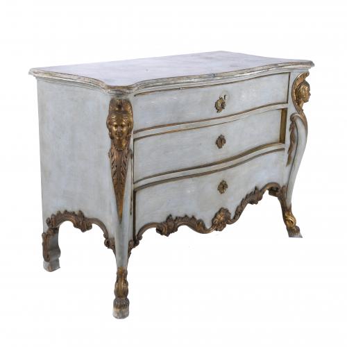 PROBABLY ITALIAN CHEST OF DRAWERS, LOUIS XV STYLE, FIRST HA